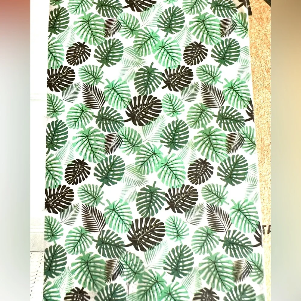 Large Tropical Green Leaves Peva Shower Curtain with Metal Grommets Monstera